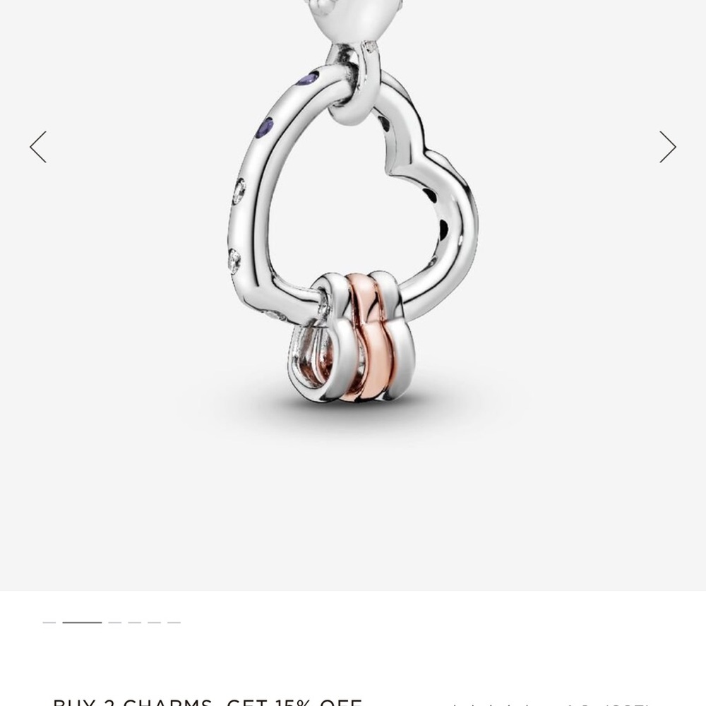 NWT Pandora Heart full of Hearts Silver Twisted Bracelet Dangle Charm - Picture 5 of 7